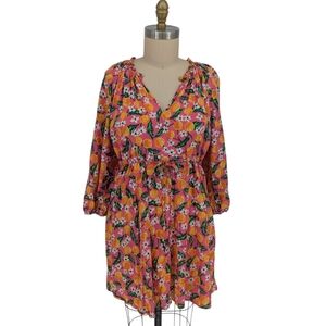 11591 Draper James Orange Fruit Tunic Dress Pink size Large coastal bohemian